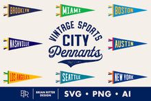 Load image into Gallery viewer, 100 Vintage Sports City Pennants
