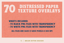 Load image into Gallery viewer, Distressed Paper Texture Overlays