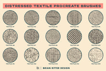 Load image into Gallery viewer, Distressed Textile Procreate Brushes - Brian Ritter Design