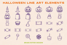 Load image into Gallery viewer, Halloween Line Art Elements
