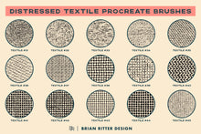 Load image into Gallery viewer, Distressed Textile Procreate Brushes - Brian Ritter Design