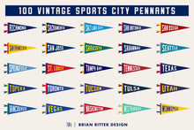 Load image into Gallery viewer, 100 Vintage Sports City Pennants