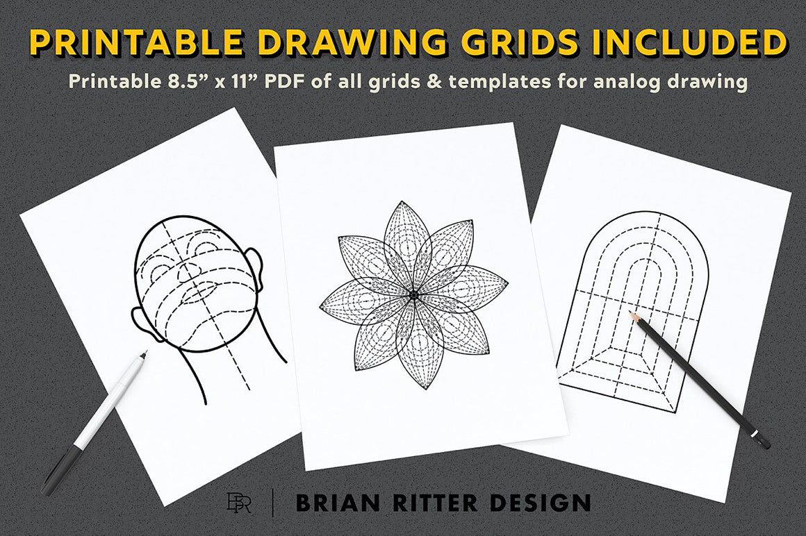 Drafting Template with Sketch Grid, PDF File