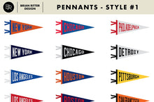 Load image into Gallery viewer, Vintage Pennants + Baseball Vectors - Brian Ritter Design