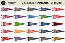 Load image into Gallery viewer, Vintage State Pennants - Brian Ritter Design