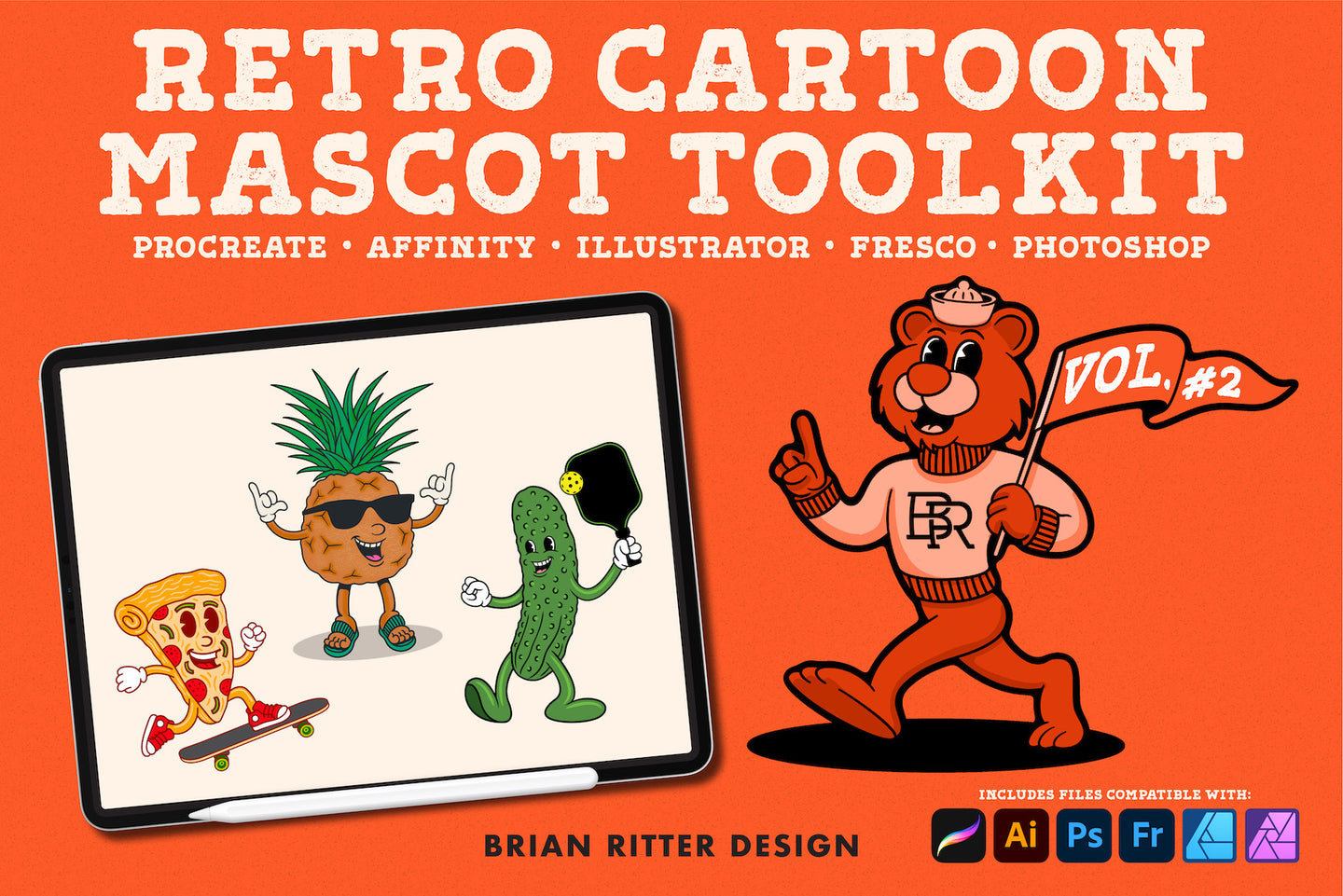 Retro Cartoon Mascot Toolkit - Vol. 2