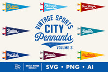 Load image into Gallery viewer, 100 Vintage Sports City Pennants - Vol. 2

