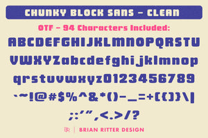 Chunky Block Sans Font - Brian Ritter Design