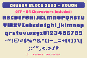 Chunky Block Sans Font - Brian Ritter Design