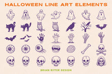 Load image into Gallery viewer, Halloween Line Art Elements
