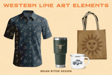 Load image into Gallery viewer, Western Line Art Elements
