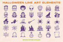 Load image into Gallery viewer, Halloween Line Art Elements
