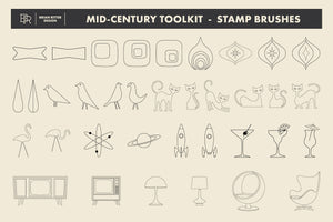 Mid-Century Retro Toolkit for Procreate - Brian Ritter Design
