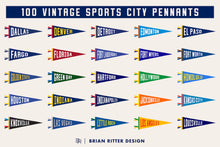 Load image into Gallery viewer, 100 Vintage Sports City Pennants
