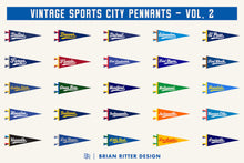Load image into Gallery viewer, 100 Vintage Sports City Pennants - Vol. 2
