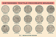 Load image into Gallery viewer, Distressed Textile Procreate Brushes - Brian Ritter Design
