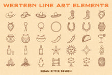 Load image into Gallery viewer, Western Line Art Elements
