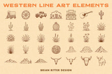 Load image into Gallery viewer, Western Line Art Elements
