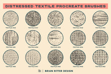Load image into Gallery viewer, Distressed Textile Procreate Brushes - Brian Ritter Design
