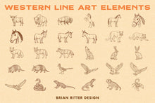 Load image into Gallery viewer, Western Line Art Elements
