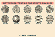 Load image into Gallery viewer, Distressed Textile Procreate Brushes - Brian Ritter Design

