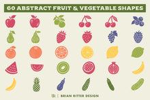 Load image into Gallery viewer, Abstract Fruit &amp; Vegetable Shapes - Brian Ritter Design
