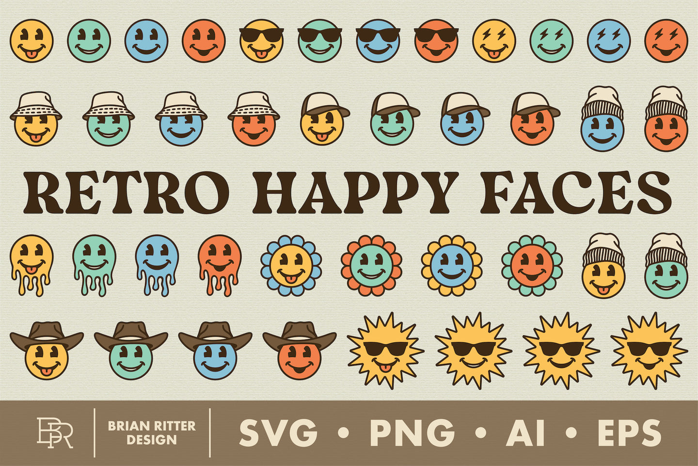 Retro Happy Faces