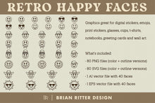 Load image into Gallery viewer, Retro Happy Faces
