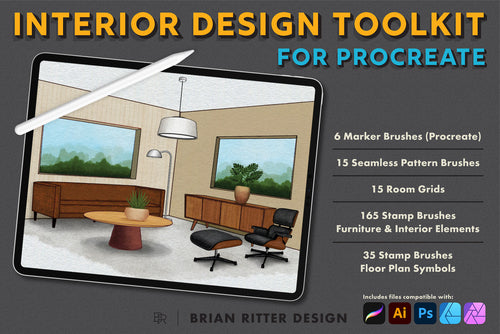 Interior Design Toolkit for Procreate - Brian Ritter Design