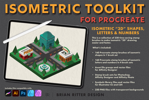 Isometric Toolkit for Procreate - Brian Ritter Design