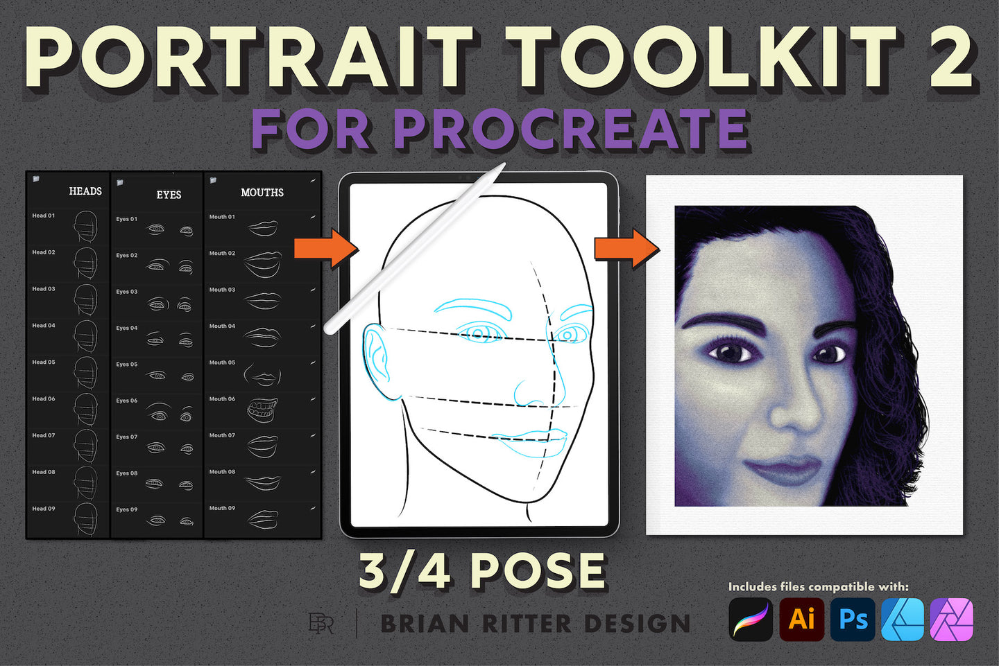 Portrait Toolkit 2 for Procreate - Brian Ritter Design