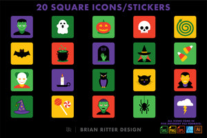 Halloween Icon & Sticker Collection - Brian Ritter Design