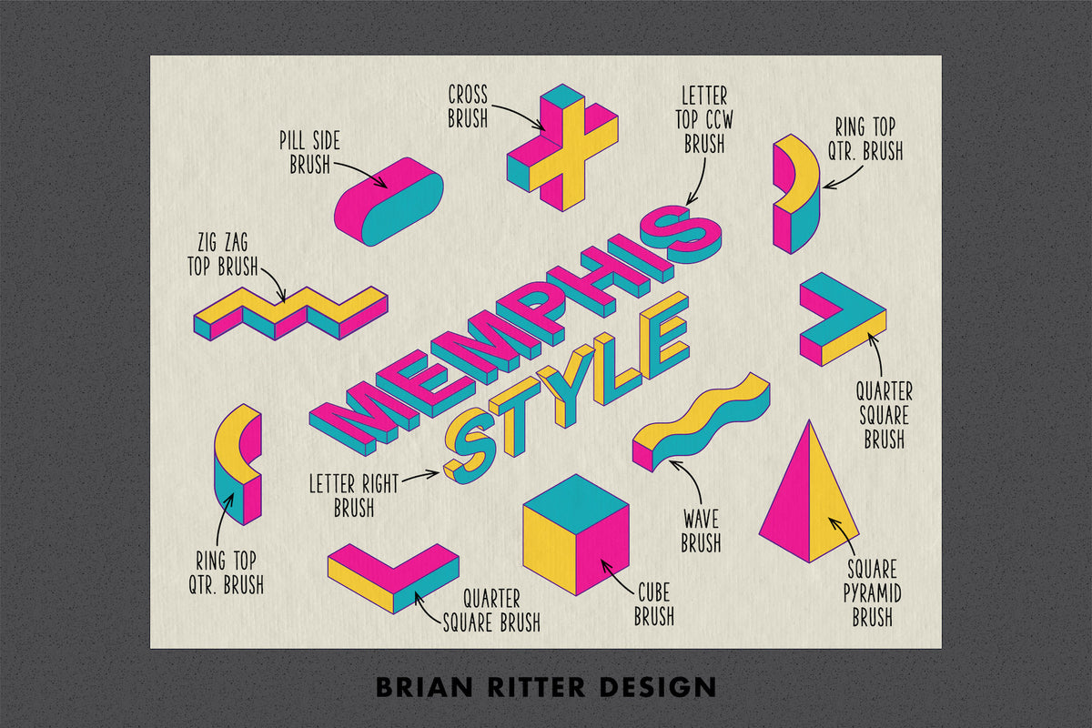 Isometric Toolkit for Procreate – 320 3D Stamp Brushes & Vectors ...
