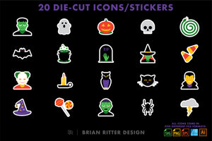Halloween Icon & Sticker Collection - Brian Ritter Design