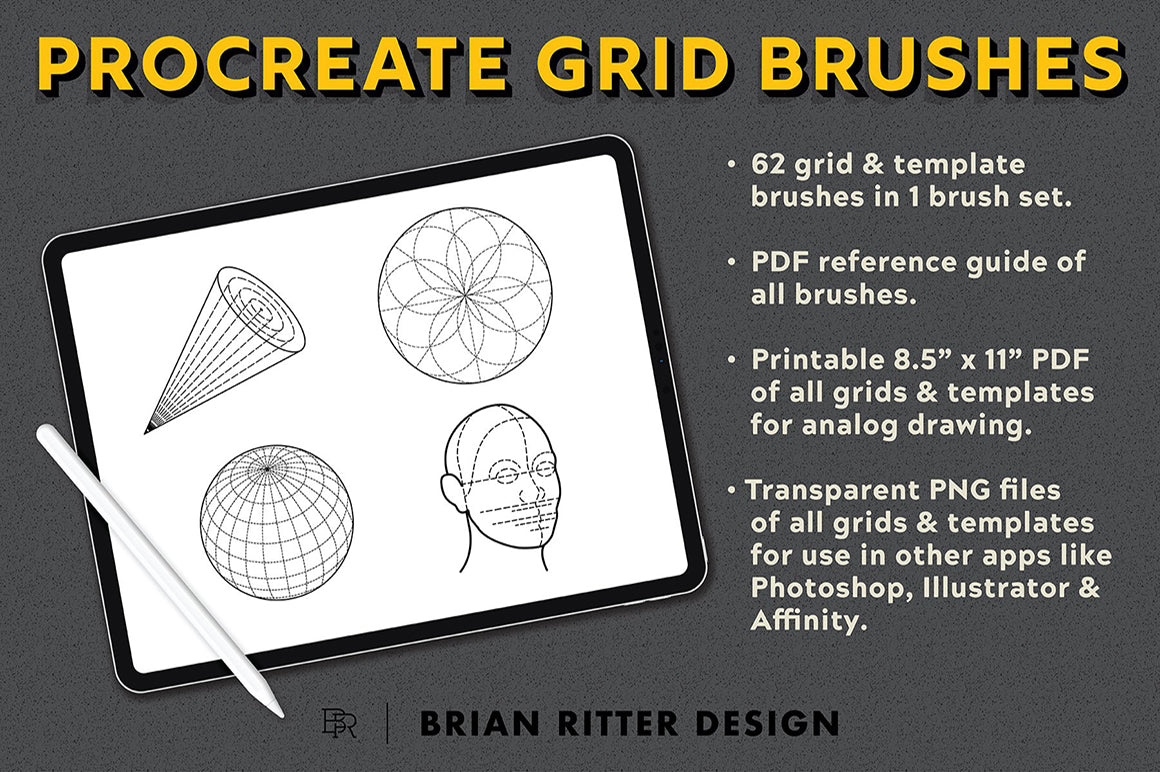 Drawing Grid Brushes For Procreate - Brian Ritter Design