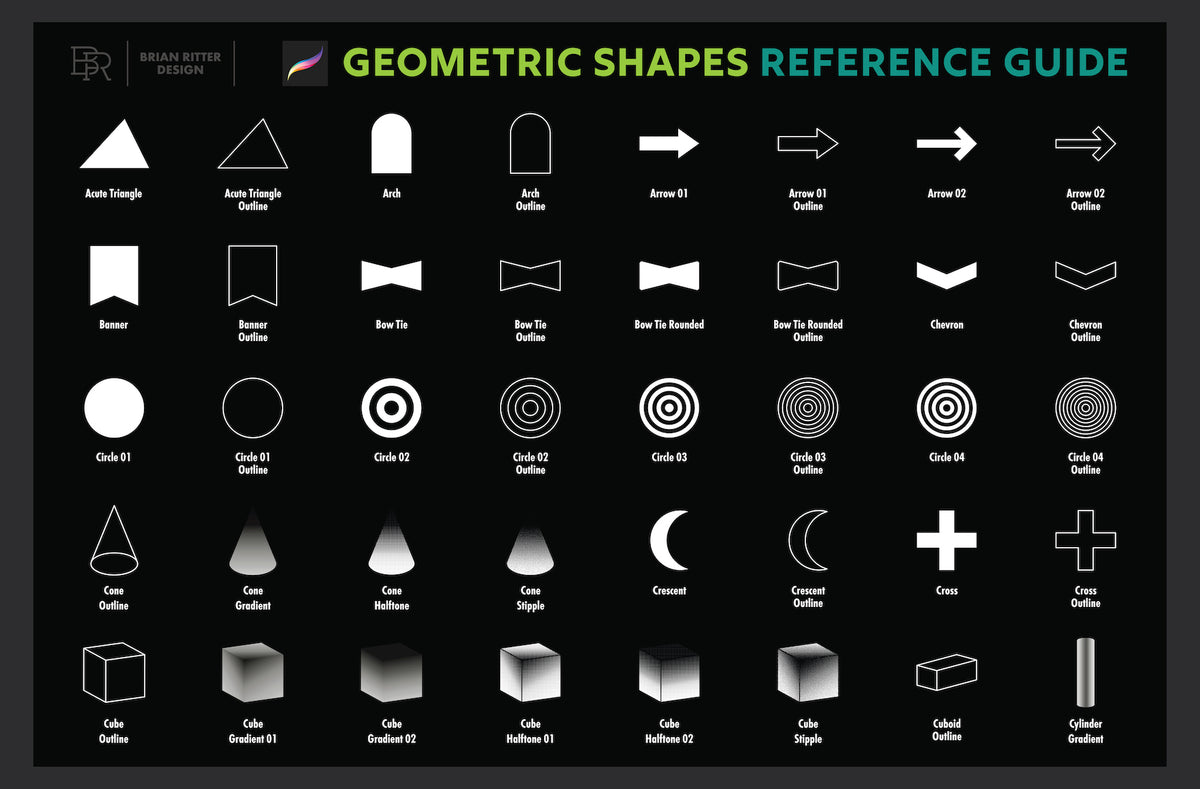 200 Geometric Shapes for Procreate – Brian Ritter Design
