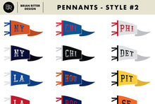 Load image into Gallery viewer, Vintage Pennants + Baseball Vectors - Brian Ritter Design
