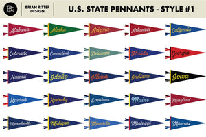 Vintage State Pennants - Brian Ritter Design