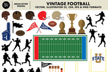 Load image into Gallery viewer, Vintage Football Vector Graphics - Brian Ritter Design
