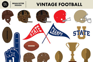 Vintage Football Vector Graphics - Brian Ritter Design